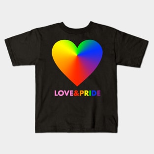 Love&Pride Heart and Logo Kids T-Shirt